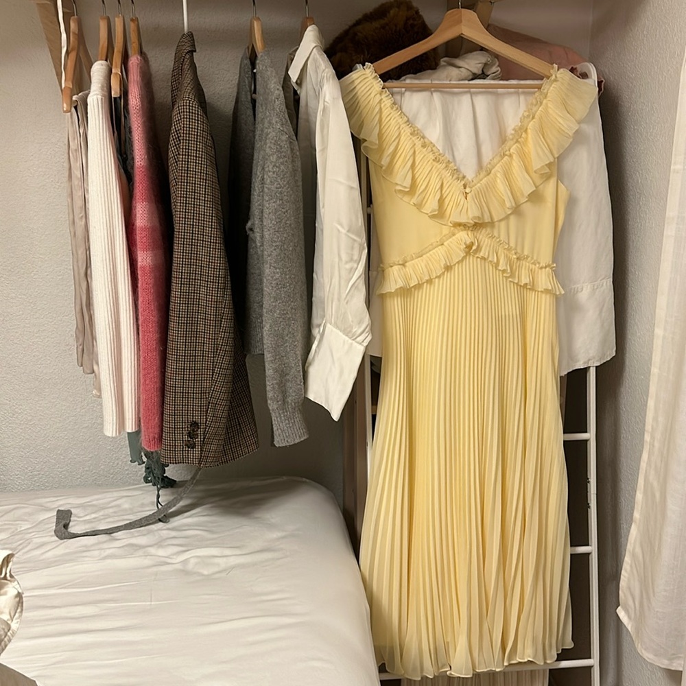 Light yellow Sezane dress Rachelle robe